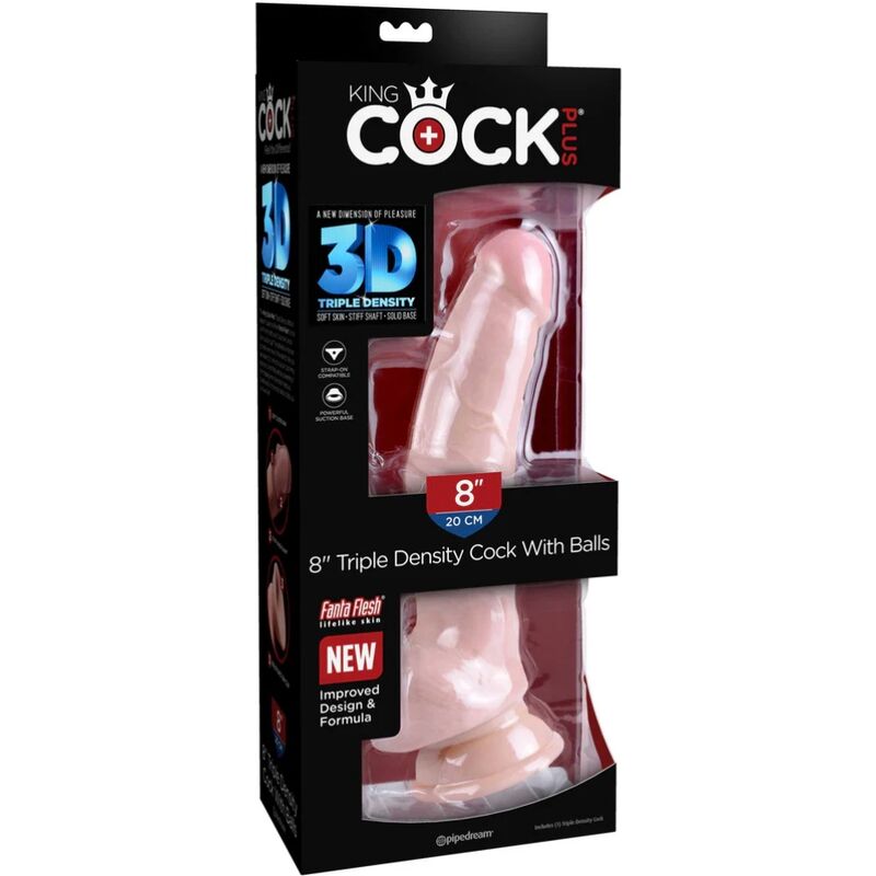 KING COCK - DILDO DE TRIPLA DENSIDADE 18,4 CM
