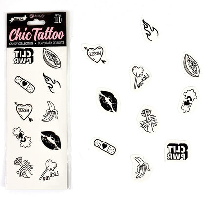 SECRET PLAY - CONJUNTO DE 10 TATUAGENS TEMPORÁRIAS CANDY COLLECTION