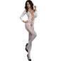 LIVCO CORSETTI FASHION - ZITA LC 17199 BODYSTOCKING CROTCHLESS BRANCO TAMANHO ÚNICO