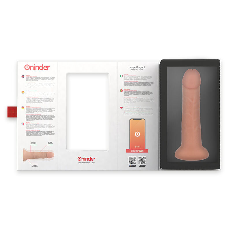 ONINDER - GRANDE BOGOTÁ VIBRADOR DILDO 9 VELOCIDADES NATURAL 22 CM -O- 4,5 CM - APLICATIVO GRÁTIS