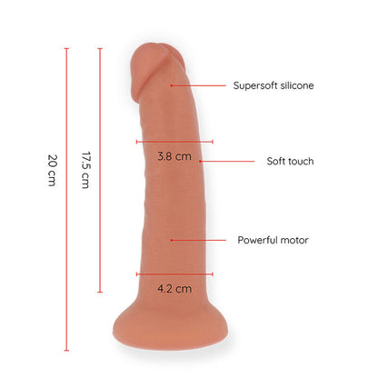 ONINDER - DILDO VIBRADOR BOGOTÁ MÉDIO 9 VELOCIDADES NATURAL 20 CM -O- 4,2 CM - APLICATIVO GRÁTIS