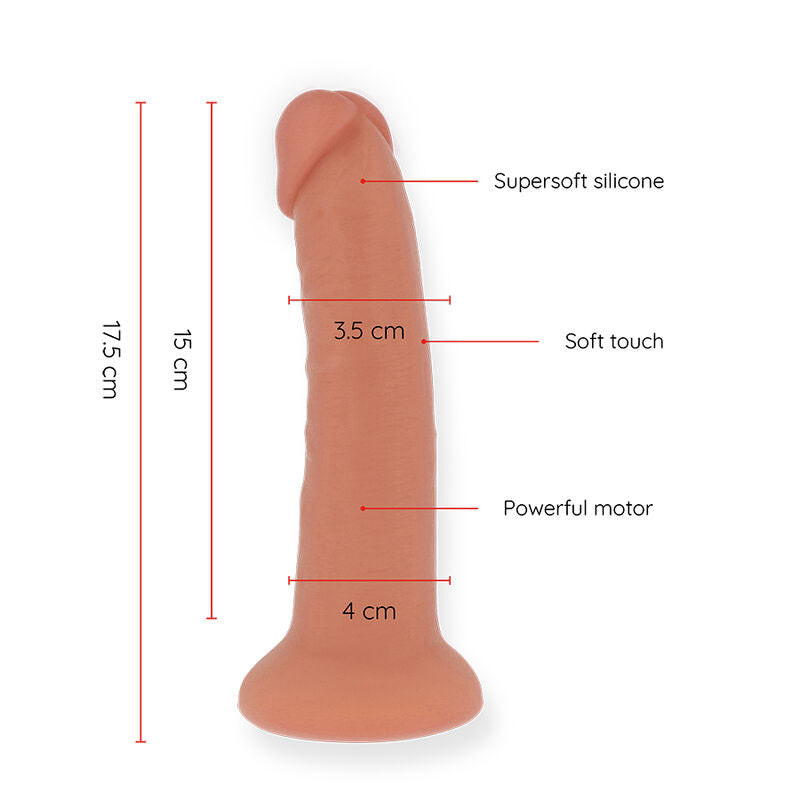 ONINDER - PEQUENO BOGOTÁ VIBRADOR DILDO 9 VELOCIDADES NATURAL 17,5 CM -O- 4 CM - APLICATIVO GRÁTIS