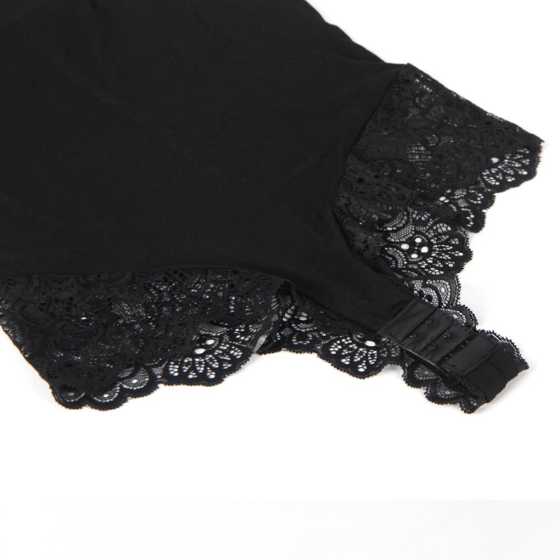SUBBLIME - TEDDY PRETO COM DETALHES DE RENDA FLORAL S/M