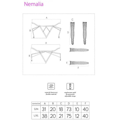 LIVCO CORSETTI FASHION - NEMALIA CONJUNTO LIGA + MEIAS + LUVAS PRETO