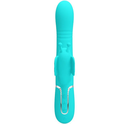 PRETTY LOVE - VIBRADOR COELHO MULTIFUNCIONAL 4 EM 1 BORBOLETA VERDE ÁGUA
