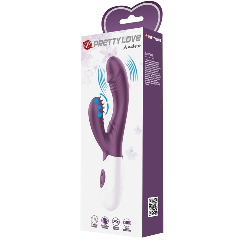 PRETTY LOVE - BUTTERFLY KISS RABBIT VIBRATOR &amp; G-SPOT STIMULATOR LILA