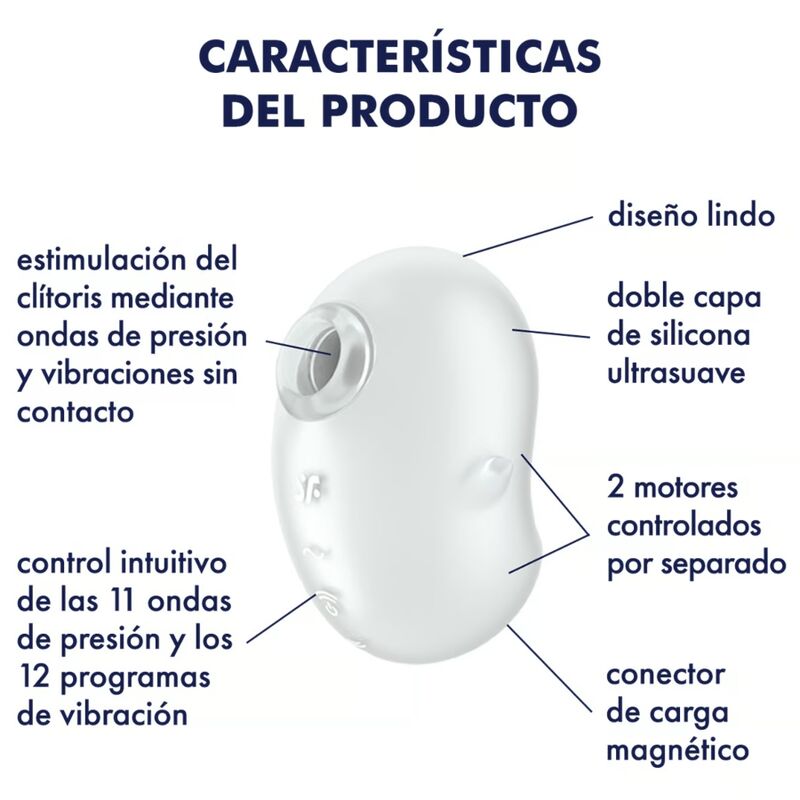 SATISFYER - CUTIE GHOST VIBRADOR DE LAY-ON BRANCO