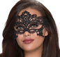 QUEEN LINGERIE - MÁSCARA LARGA DE RENDA PRETA