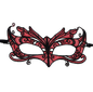 QUEEN LINGERIE - MÁSCARA DE RENDA COM DETALHES VERMELHOS