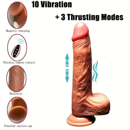 ARMONY - VIBRADOR DILDO REALISTA E CONTROLE REMOTO DE IMPULSO 22,5 CM