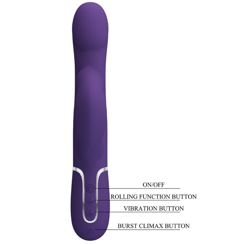 PRETTY LOVE - ZALIN RABBIT VIBRADOR PÉROLAS 4 EM 1 ROXO