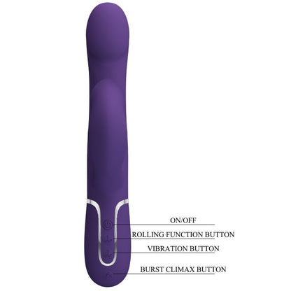 PRETTY LOVE - ZALIN RABBIT VIBRADOR PÉROLAS 4 EM 1 ROXO