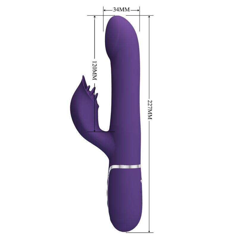 PRETTY LOVE - ZALIN RABBIT VIBRADOR PÉROLAS 4 EM 1 ROXO