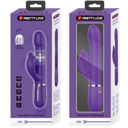 PRETTY LOVE - ZALIN RABBIT VIBRADOR PÉROLAS 4 EM 1 ROXO