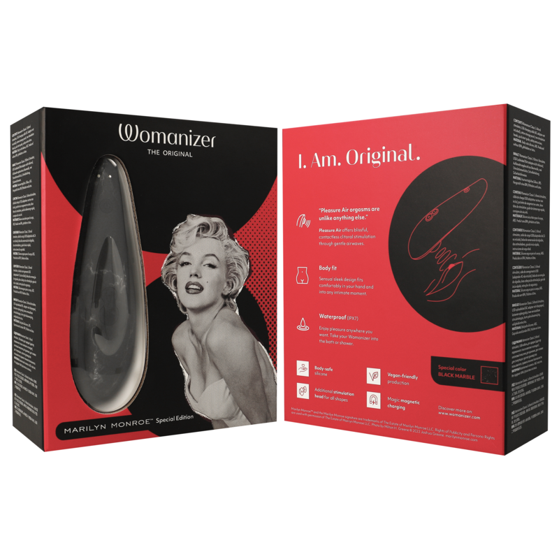 WOMANIZER - MARILYN MONROE CLASSIC 2 ESTIMULADOR DE CLITÓRIS MÁRMORE PRETO