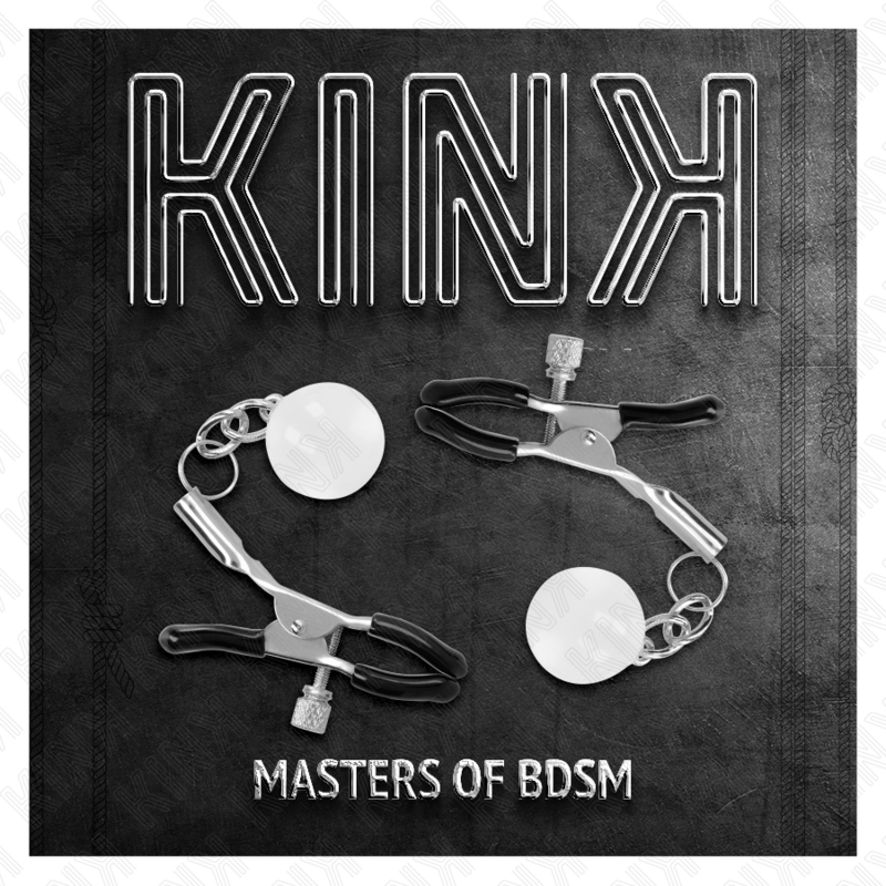 KINK - GRAMPOS DE MAMILOS DE CONTAS DE VIDRO PRATA 6 CM