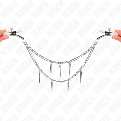 KINK - NIPPLE CLAMPS WITH SPIKES CHAINS 30 CM