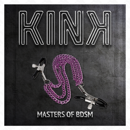 KINK - GRAMPOS DE MAMILOS COM 3 CORRENTES ROXO 20/23/28 CM