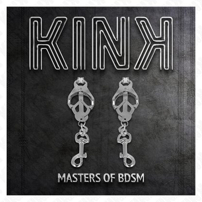 KINK - GRAMPOS DE MAMILOS DE TREVO JAPONÊS COM GANCHOS PRATA