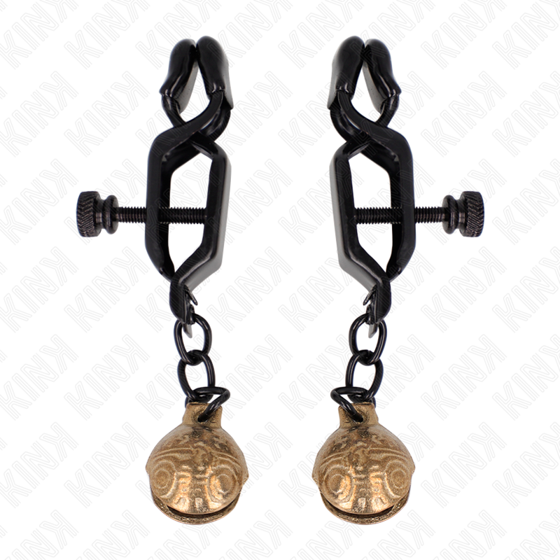KINK - PINÇAS DE MAMILOS ESTILO BELL JAW PRETO 7 CM