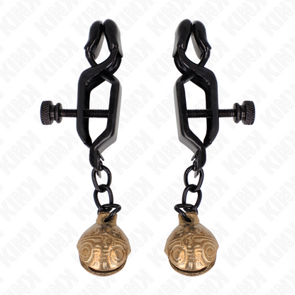 KINK - PINÇAS DE MAMILOS ESTILO BELL JAW PRETO 7 CM