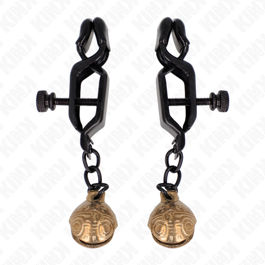 KINK - PINÇAS DE MAMILOS ESTILO BELL JAW PRETO 7 CM