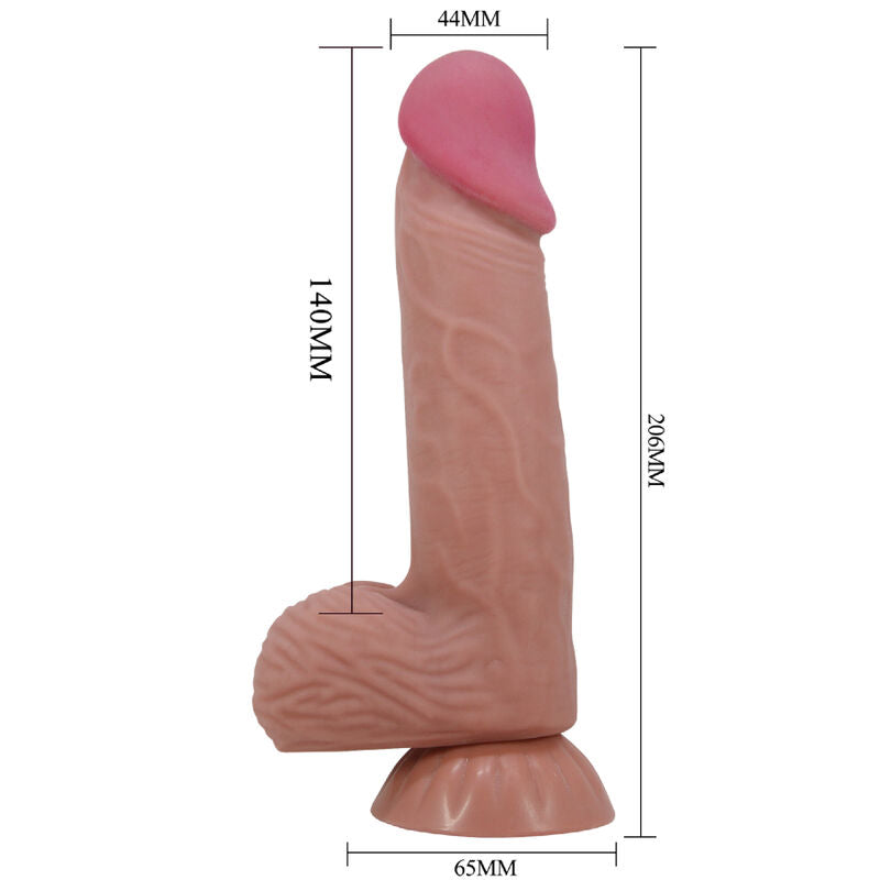 PRETTY LOVE - SÉRIE SKIN DESLIZANTE DILDO REALISTA COM VENTOSA DESLIZANTE DE PELE MARROM 20,6 CM