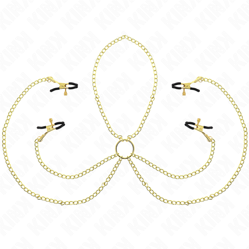 KINK - 4 GRAMPOS DE MAMILOS E CLITÓRIS AJUSTÁVEIS OURO