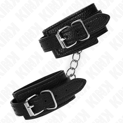KINK - RESTRIÇÕES DE PULSO COM PADRÃO DE COBRA PRETO AJUSTÁVEL 20-28 CM X 5,4 CM