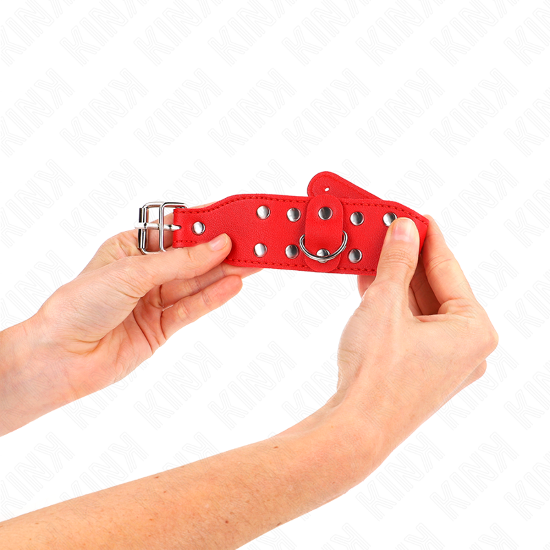 KINK - PULSEIRAS COM DUPLA LINHA DE TACHAS AJUSTÁVEIS VERMELHO