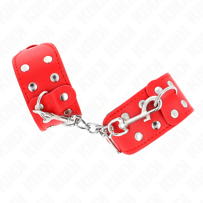 KINK - PULSEIRAS COM DUPLA LINHA DE TACHAS AJUSTÁVEIS VERMELHO