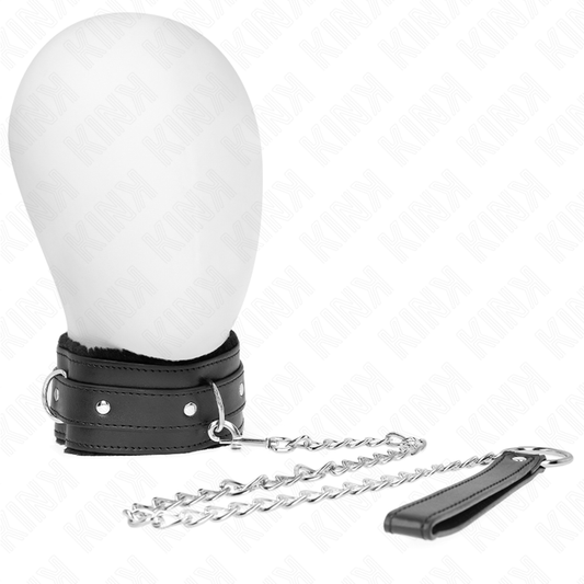 KINK - COLEIRA COM TRELA 65 CM COM RESTRIÇÕES PRETA 36-42 CM X 5,5 CM