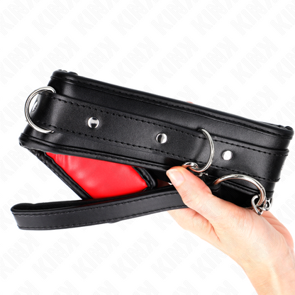 KINK - COLAR COM ALÇA DE PELE SIMILARES ESPONJA MODELO 3 AJUSTÁVEL 37-54 CM X 3 CM