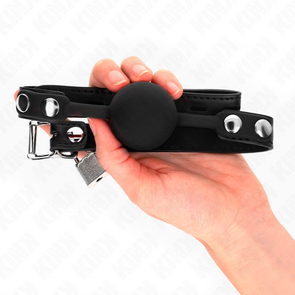 KINK - MODELO 1 BOLA DE SILICONE 4 CM MORDAÇA COM TRAVA 60 x 2 CM