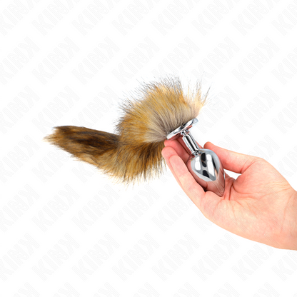 KINK - PLUG ANAL TAMANHO L 10 X 4 CM COM RABO SINTÉTICO 40 CM MARROM