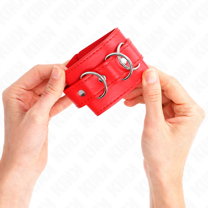 KINK - 3 ALMOFADAS DE PULSO AJUSTÁVEIS COM ANEL D VERMELHO 17,5-25 CM X 6 CM