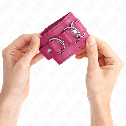 KINK - 3 ALMOFADAS DE PULSO AJUSTÁVEIS COM ANEL D ROSA 17,5-25 CM X 6 CM