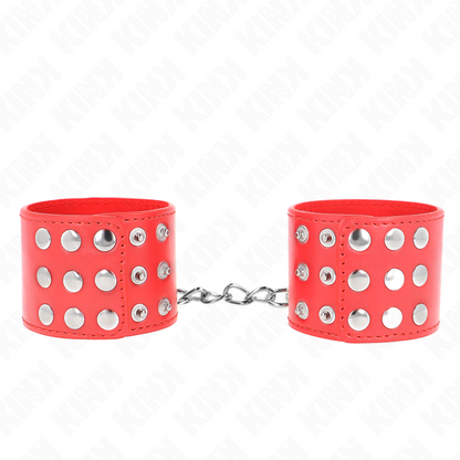 KINK - RESTRIÇÕES DE PULSO COM SNAP FASTEN VERMELHO AJUSTÁVEL 19-24 CM X 5,5 CM