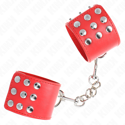 KINK - RESTRIÇÕES DE PULSO COM SNAP FASTEN VERMELHO AJUSTÁVEL 19-24 CM X 5,5 CM