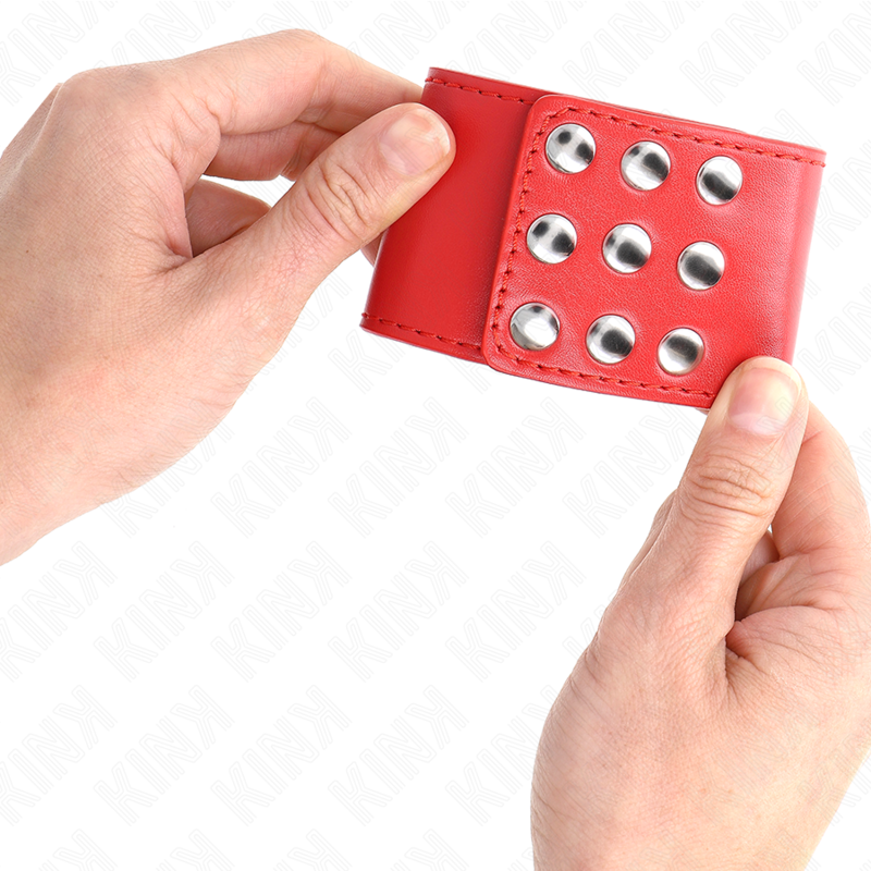 KINK - RESTRIÇÕES DE PULSO COM SNAP FASTEN VERMELHO AJUSTÁVEL 19-24 CM X 5,5 CM