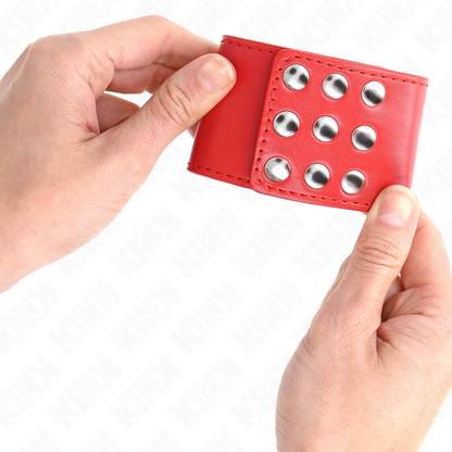 KINK - RESTRIÇÕES DE PULSO COM SNAP FASTEN VERMELHO AJUSTÁVEL 19-24 CM X 5,5 CM