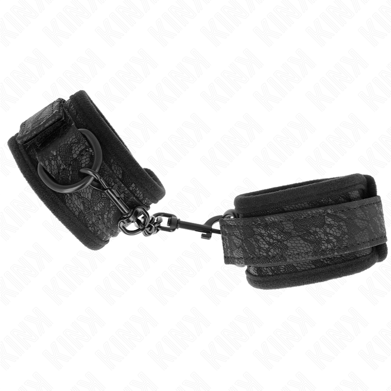 KINK - PUNHOS DE PULSO COBERTOS EM RENDA ESCURA NEOPRENE AJUSTÁVEL PRETO 20-29 CM X 5 CM
