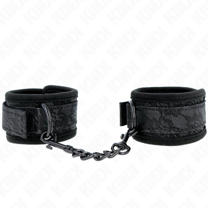 KINK - PUNHOS DE PULSO COBERTOS EM RENDA ESCURA NEOPRENE AJUSTÁVEL PRETO 20-29 CM X 5 CM