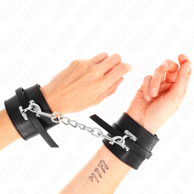 KINK - RESTRIÇÕES DE PULSEIRA COM TRAVA DELUXE PRETO AJUSTÁVEL 14,5-21 CM X 6 CM