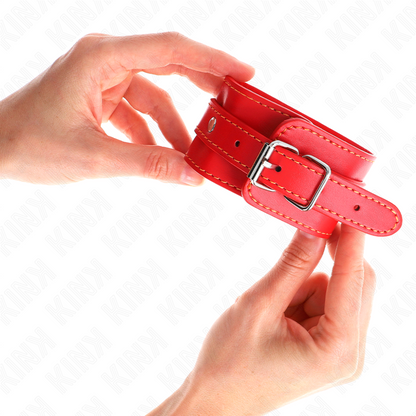 KINK - RESTRIÇÕES DE PULSO FINAS VERMELHAS AJUSTÁVEIS 21-33 CM