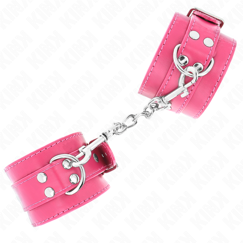 KINK - RESTRIÇÕES DE PULSO RASPBERRY ROSE COM FORRO RASPBERRY ROSE AJUSTÁVEL 20-28 CM X 5,5 CM