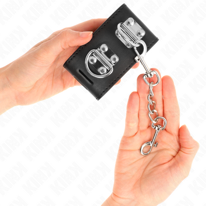 KINK - RESTRIÇÕES DE PULSO MULTIPOSIÇÕES COM FECHO DE CADEADO PRETO AJUSTÁVEL 16-23 CM X 5,5 CM