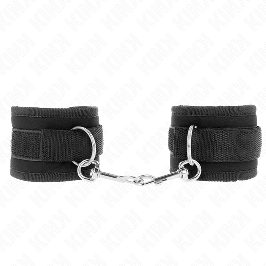 KINK - NYLON BIND HOOK&amp;LOOP RESTRIÇÕES DE PULSO PRETO MODELO 2 AJUSTÁVEL 18-35 CM X 6 CM