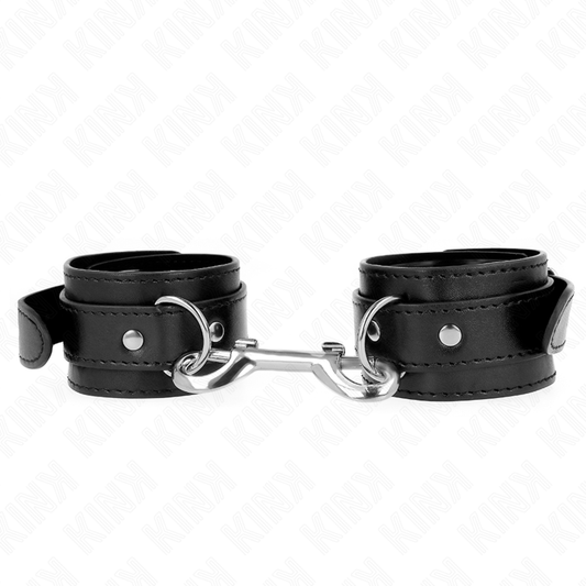 KINK - RESTRIÇÕES DE PULSO - FILEIRA DE REBITE ÚNICO PRETO AJUSTÁVEL 17-28 CM X 5 CM