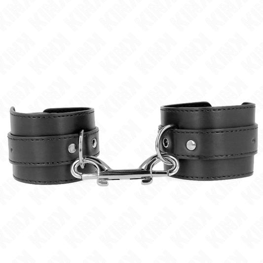 KINK - RESTRIÇÕES DE PULSO - FILEIRA DE REBITE ÚNICO E FIVELA GRANDE PRETA AJUSTÁVEL 17-28 CM X 5 CM